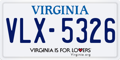 VA license plate VLX5326