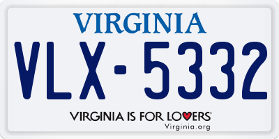 VA license plate VLX5332