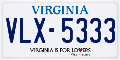 VA license plate VLX5333