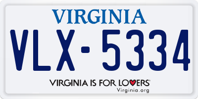 VA license plate VLX5334