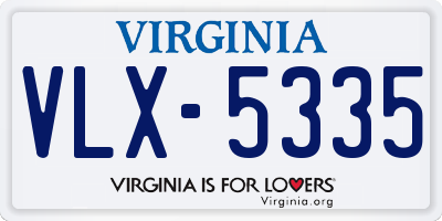 VA license plate VLX5335