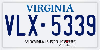 VA license plate VLX5339