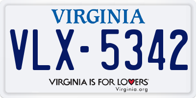 VA license plate VLX5342