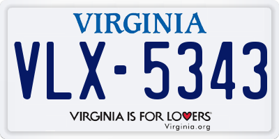 VA license plate VLX5343