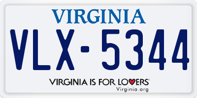 VA license plate VLX5344