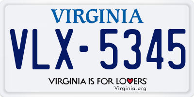 VA license plate VLX5345