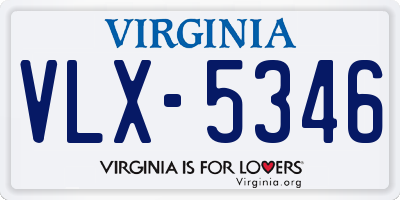 VA license plate VLX5346