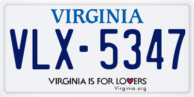 VA license plate VLX5347