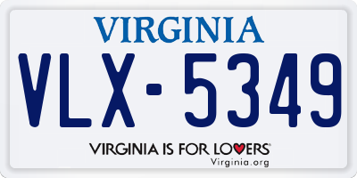 VA license plate VLX5349