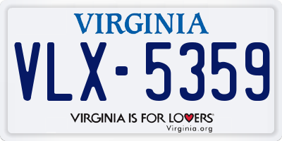 VA license plate VLX5359