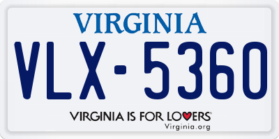 VA license plate VLX5360