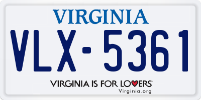 VA license plate VLX5361