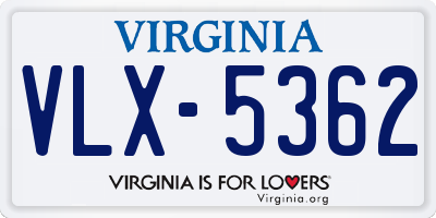 VA license plate VLX5362