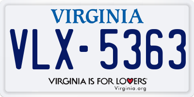 VA license plate VLX5363