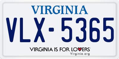 VA license plate VLX5365