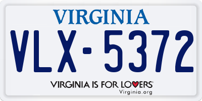 VA license plate VLX5372