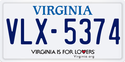 VA license plate VLX5374