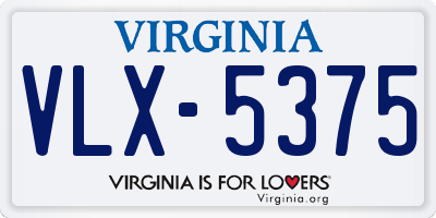 VA license plate VLX5375