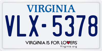 VA license plate VLX5378