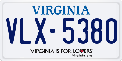 VA license plate VLX5380