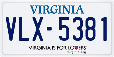 VA license plate VLX5381