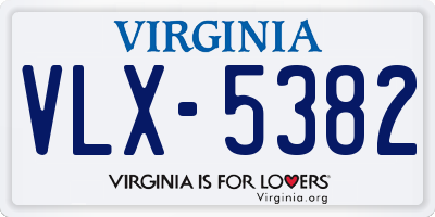 VA license plate VLX5382