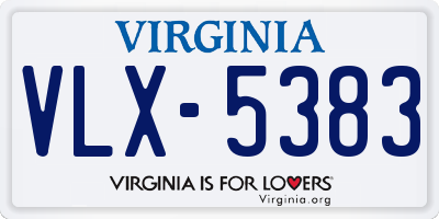 VA license plate VLX5383