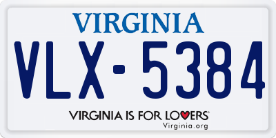 VA license plate VLX5384