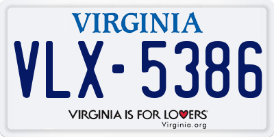 VA license plate VLX5386