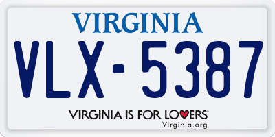 VA license plate VLX5387