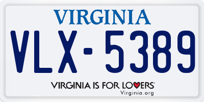 VA license plate VLX5389