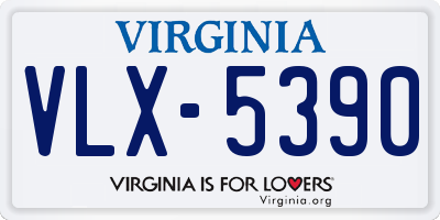 VA license plate VLX5390