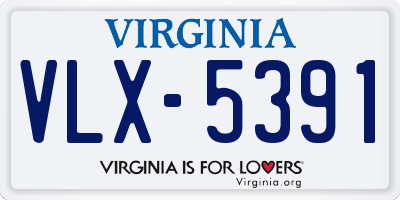 VA license plate VLX5391