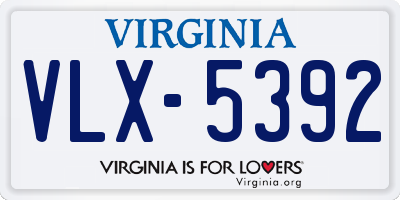 VA license plate VLX5392