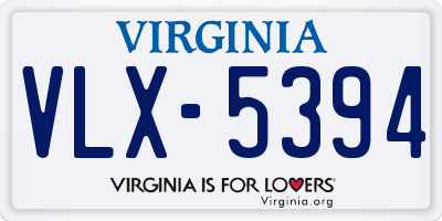 VA license plate VLX5394