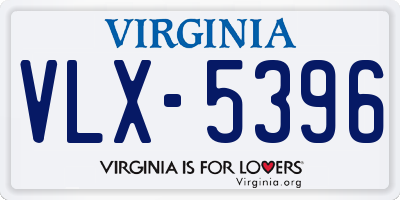 VA license plate VLX5396