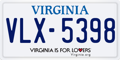 VA license plate VLX5398