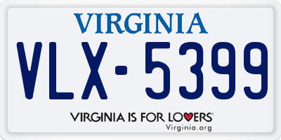 VA license plate VLX5399