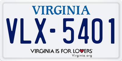 VA license plate VLX5401