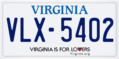 VA license plate VLX5402