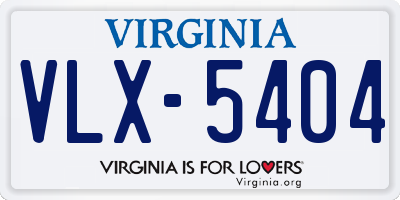 VA license plate VLX5404