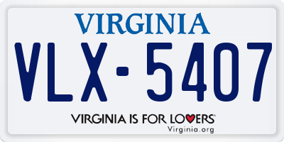 VA license plate VLX5407