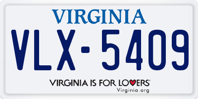 VA license plate VLX5409