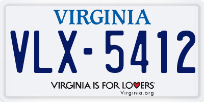 VA license plate VLX5412