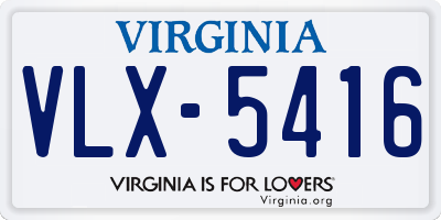 VA license plate VLX5416