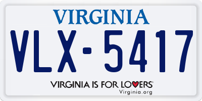 VA license plate VLX5417