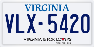 VA license plate VLX5420