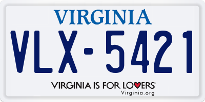 VA license plate VLX5421