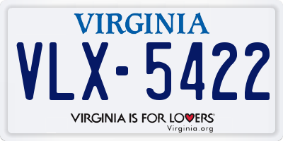 VA license plate VLX5422