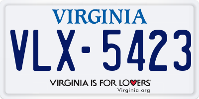 VA license plate VLX5423